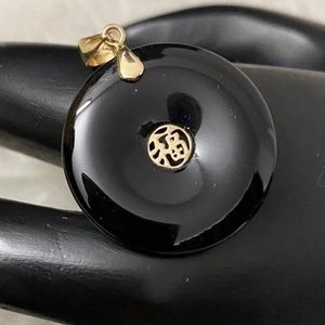 14 k solid gold Chinese pendant